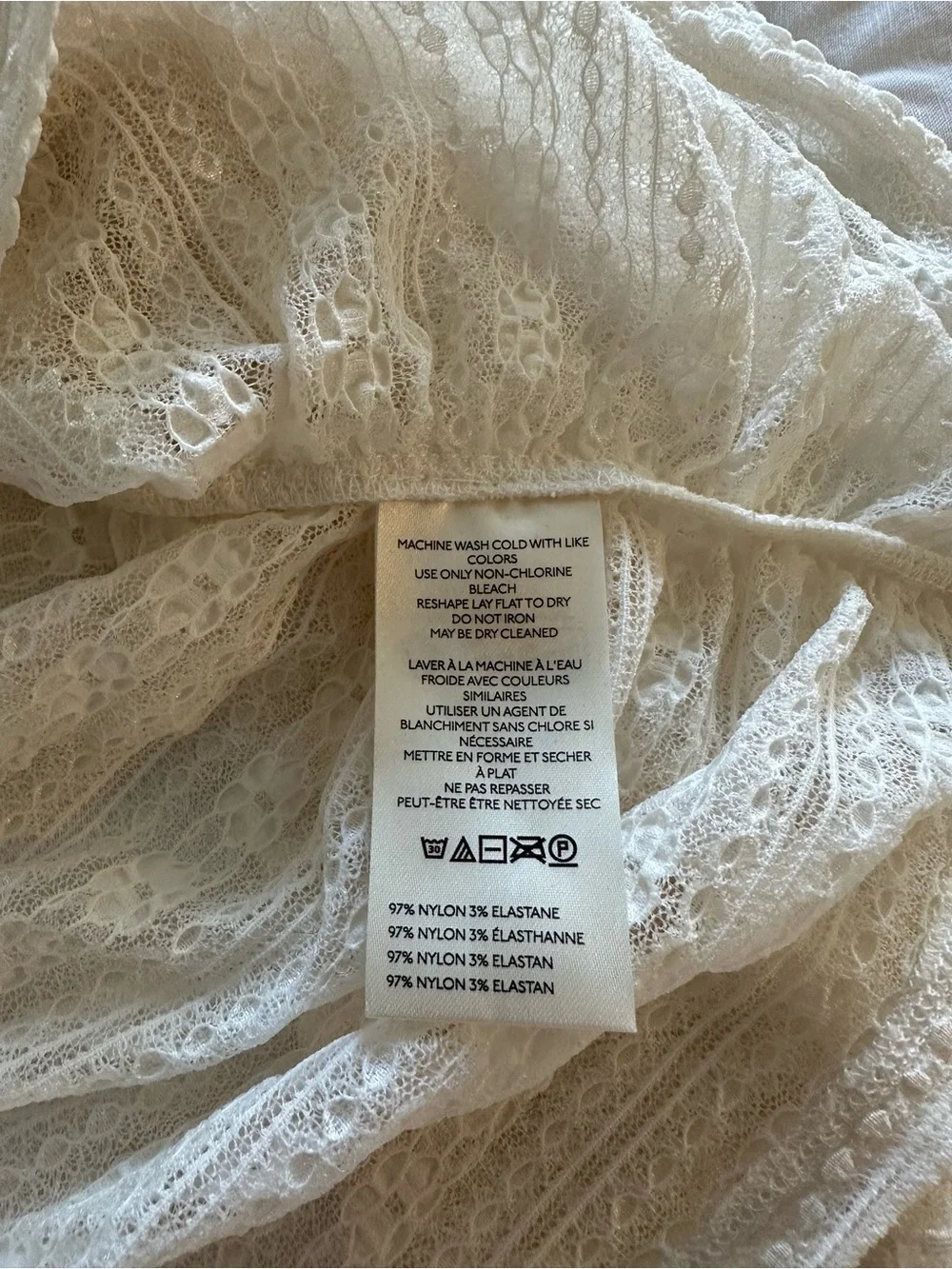 Anthropologie Cream Lace/Sheer Top Size L